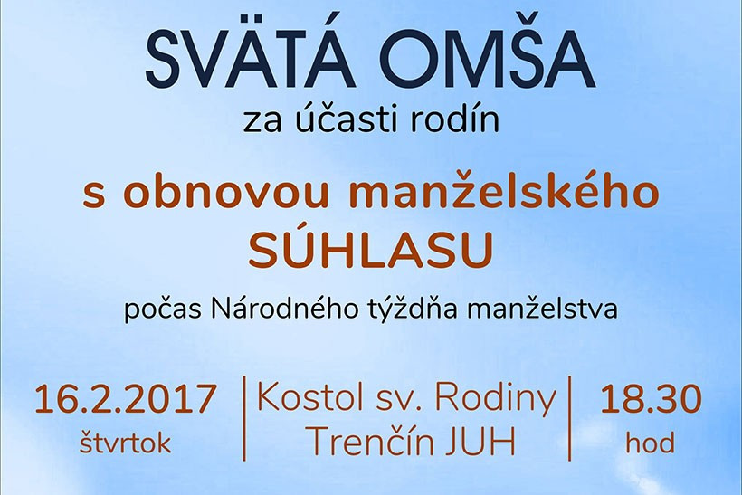 Svätá omša s obnovou manželského súhlasu