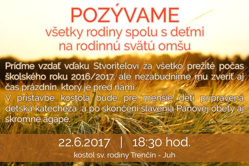 Rodinná sv. omša jún 2017